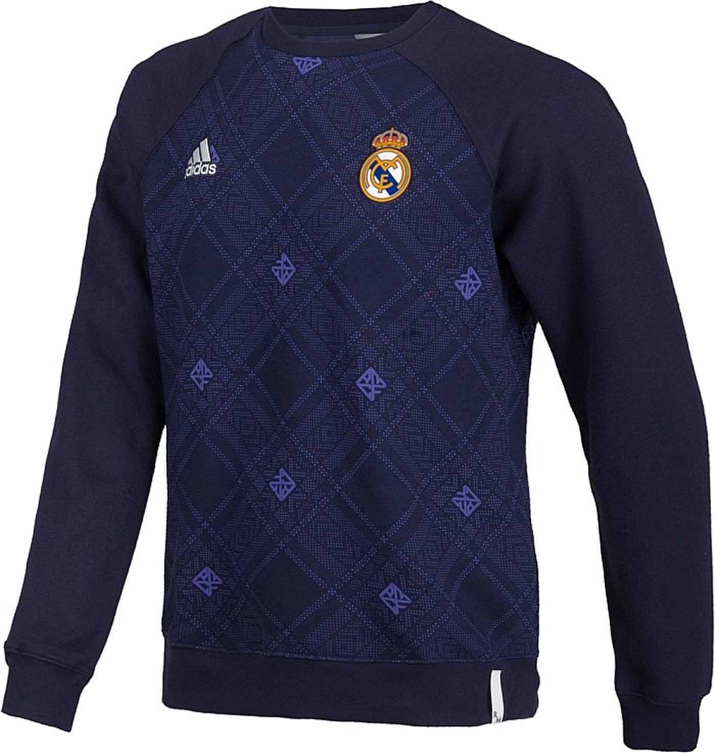 13-14 Real Madrid Navy Pattern Sweatshirt - Click Image to Close